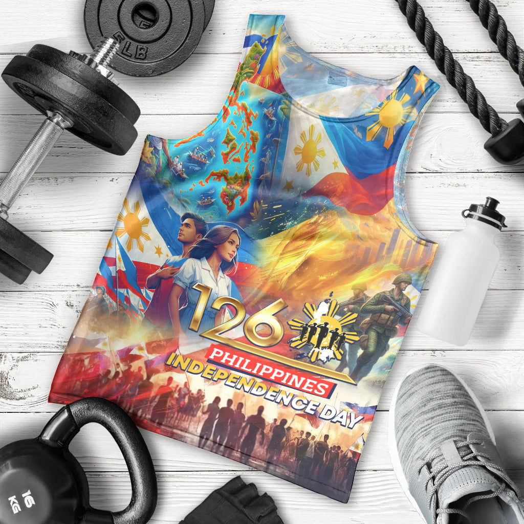 Custom The Philippines 126th Independence Anniversary Men Tank Top Art Style DT02 - Polynesian Pride