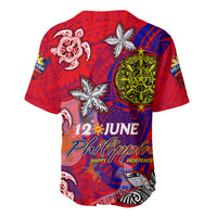 Personalized Philippines 12 June Independence Day Baseball Jersey Polynesian Turtle Plumeria DT02 - Polynesian Pride