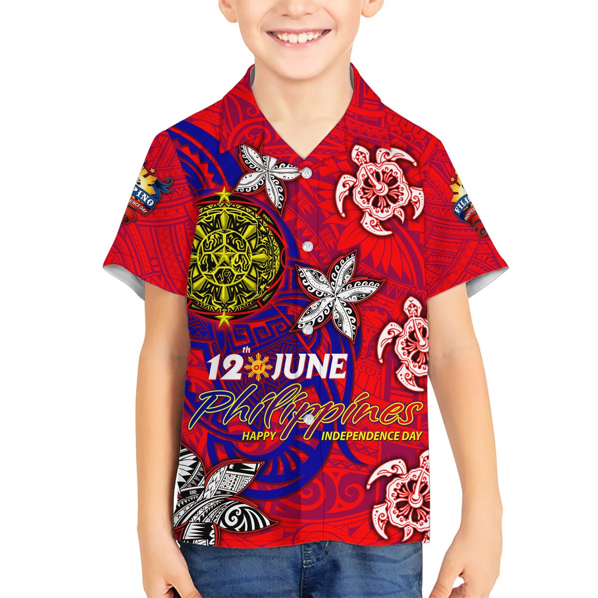 Personalized Philippines 12 June Independence Day Hawaiian Shirt Polynesian Turtle Plumeria DT02 - Polynesian Pride