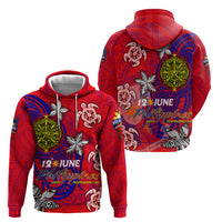 Personalized Philippines 12 June Independence Day Hoodie Polynesian Turtle Plumeria DT02 - Polynesian Pride