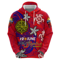 Personalized Philippines 12 June Independence Day Hoodie Polynesian Turtle Plumeria DT02 - Polynesian Pride