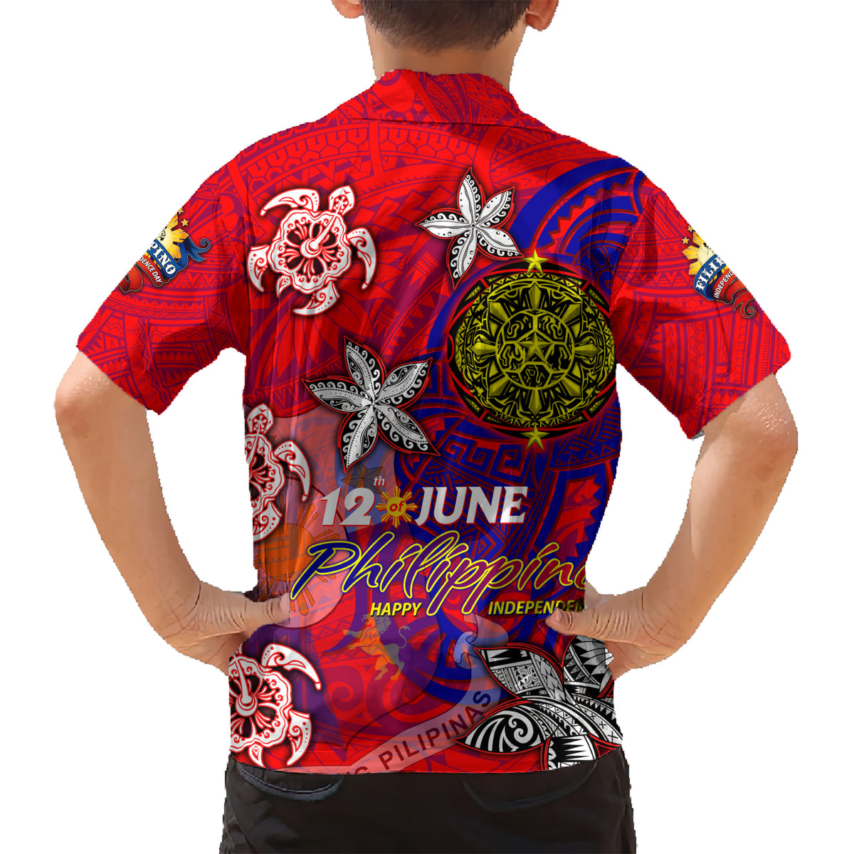 Personalized Philippines 12 June Independence Day Kid Hawaiian Shirt Polynesian Turtle Plumeria DT02 - Polynesian Pride