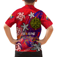 Personalized Philippines 12 June Independence Day Kid Hawaiian Shirt Polynesian Turtle Plumeria DT02 - Polynesian Pride