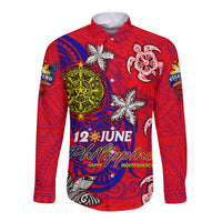 Personalized Philippines 12 June Independence Day Long Sleeve Button Shirt Polynesian Turtle Plumeria DT02 Unisex Red - Polynesian Pride