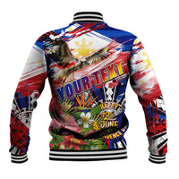 Personalized Philippines Independence Day Baseball Jacket Polynesia Filipinas Eagle Hibiscus DT02 - Polynesian Pride