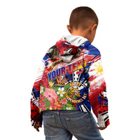 Personalized Philippines Independence Day Kid Hoodie Polynesia Filipinas Eagle Hibiscus DT02 - Polynesian Pride