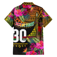 Personalised Vanuatu Independence Day 30 July Hawaiian Shirt Hibiscus Polynesian Pattern