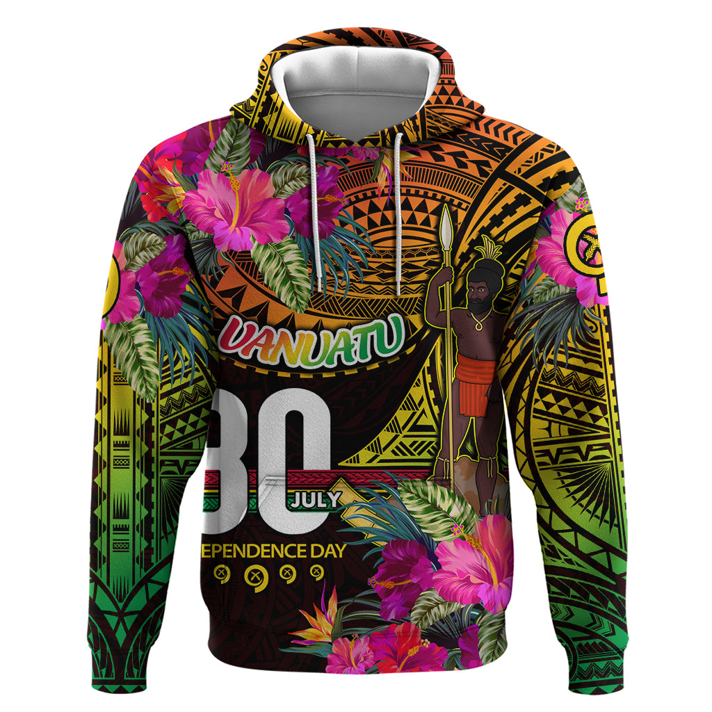 Personalised Vanuatu Independence Day 30 July Hoodie Hibiscus Polynesian Pattern DT02 Pullover Hoodie Yellow - Polynesian Pride