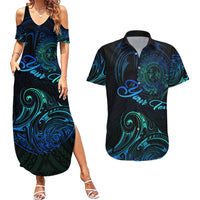 Sea Animal Polynesia Couples Matching Summer Maxi Dress and Hawaiian Shirt Polynesian Pattern