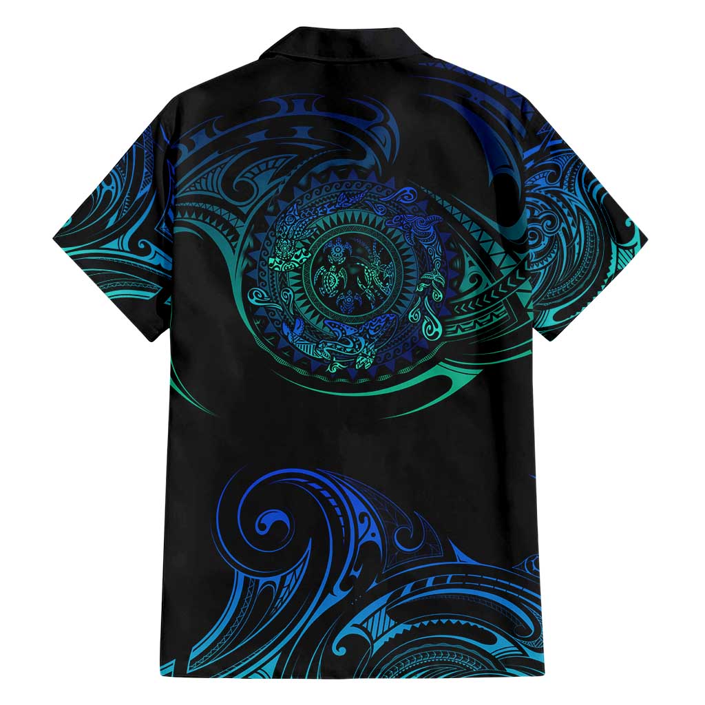 Sea Animal Polynesia Family Matching Short Sleeve Bodycon Dress and Hawaiian Shirt Polynesian Pattern