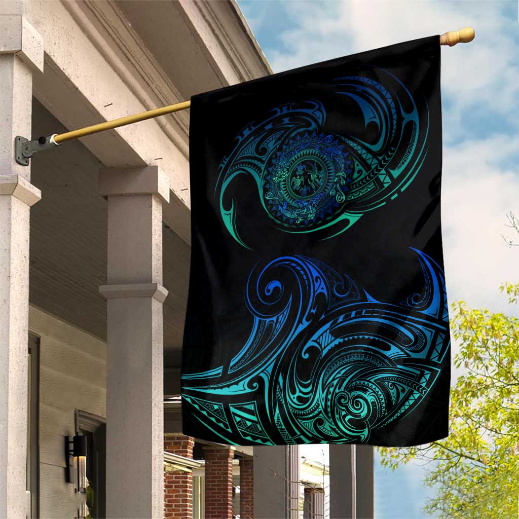 Sea Animal Polynesia Garden Flag Polynesian Pattern DT02 House Flag Black - Polynesian Pride