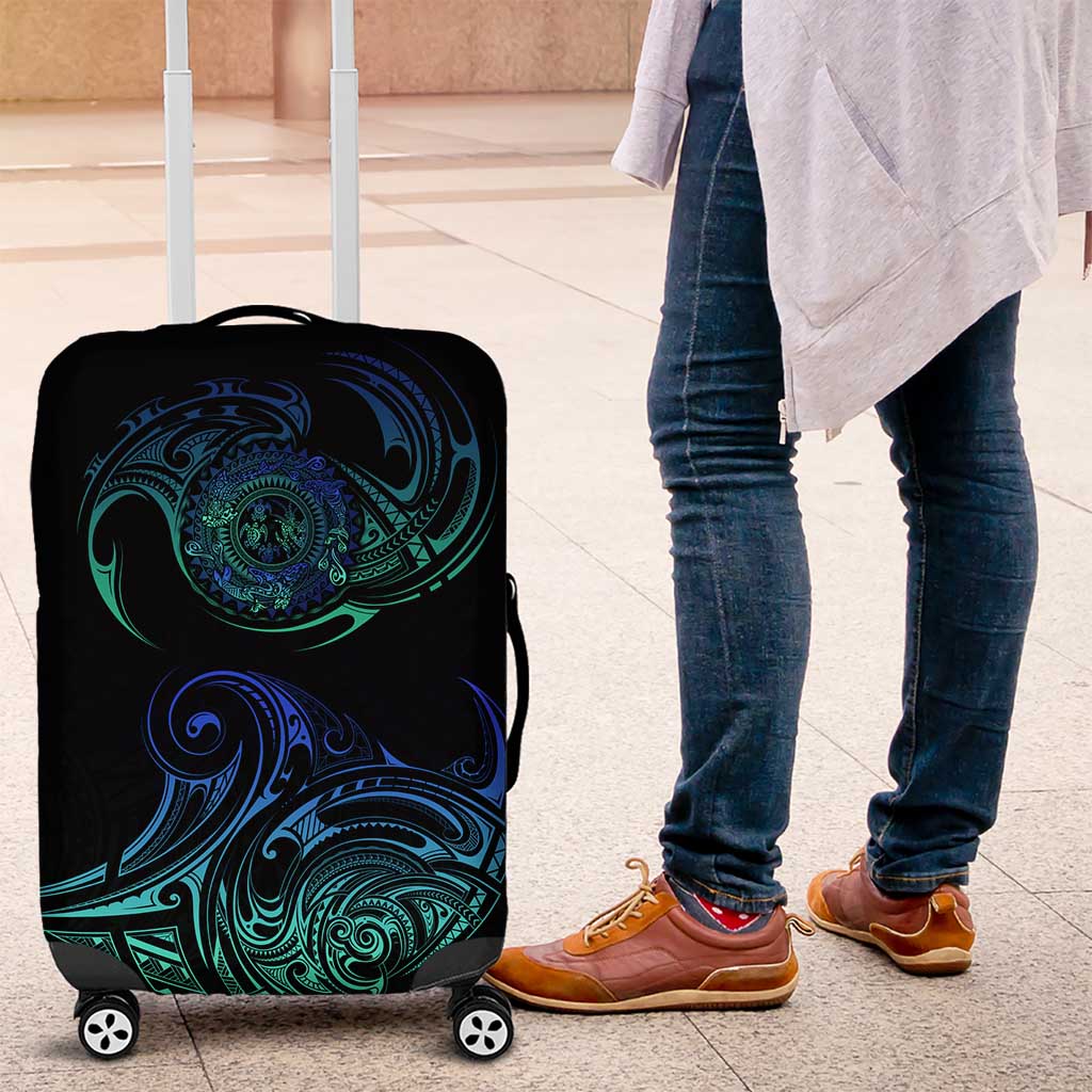 Sea Animal Polynesia Luggage Cover Polynesian Pattern DT02 Black - Polynesian Pride