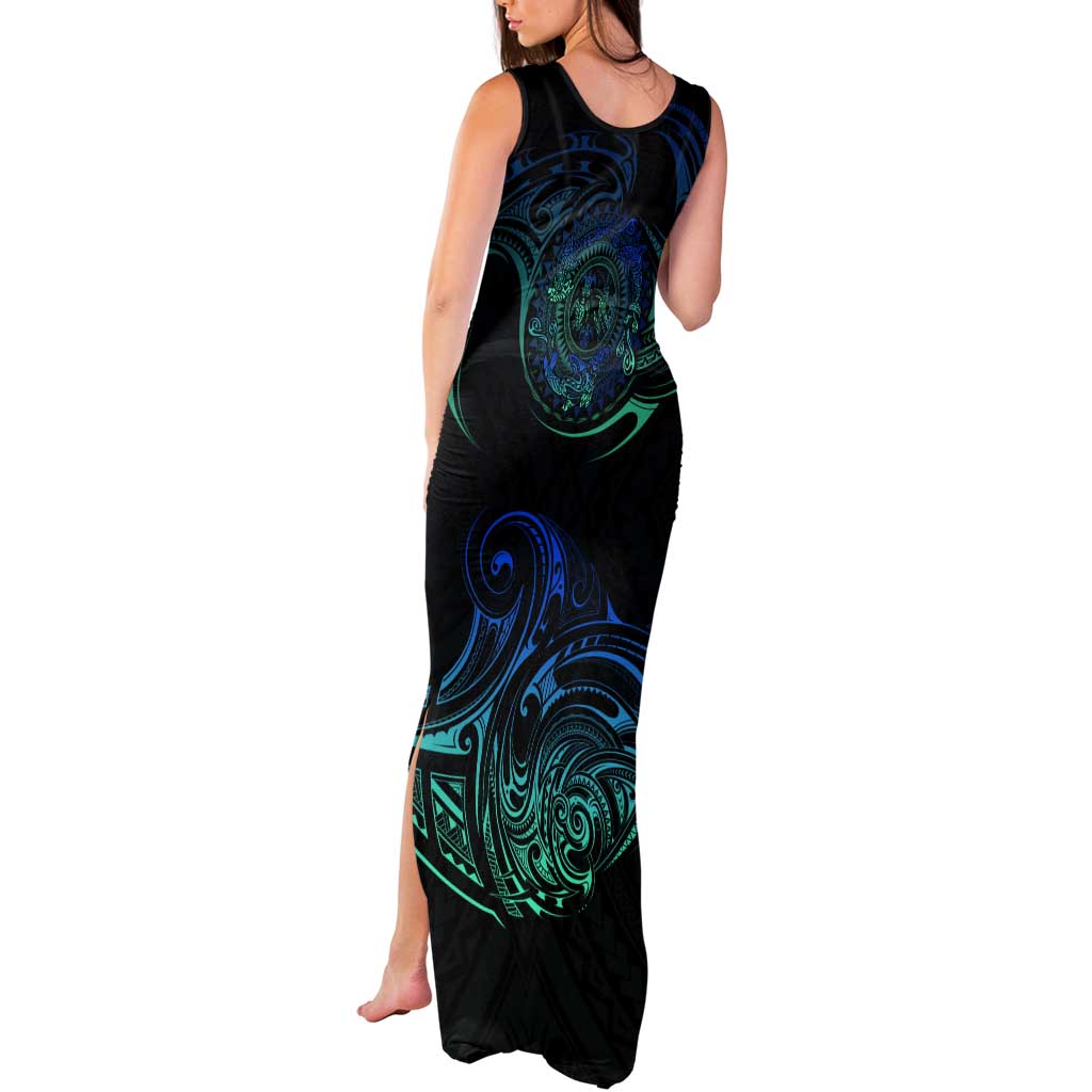 Sea Animal Polynesia Tank Maxi Dress Polynesian Pattern