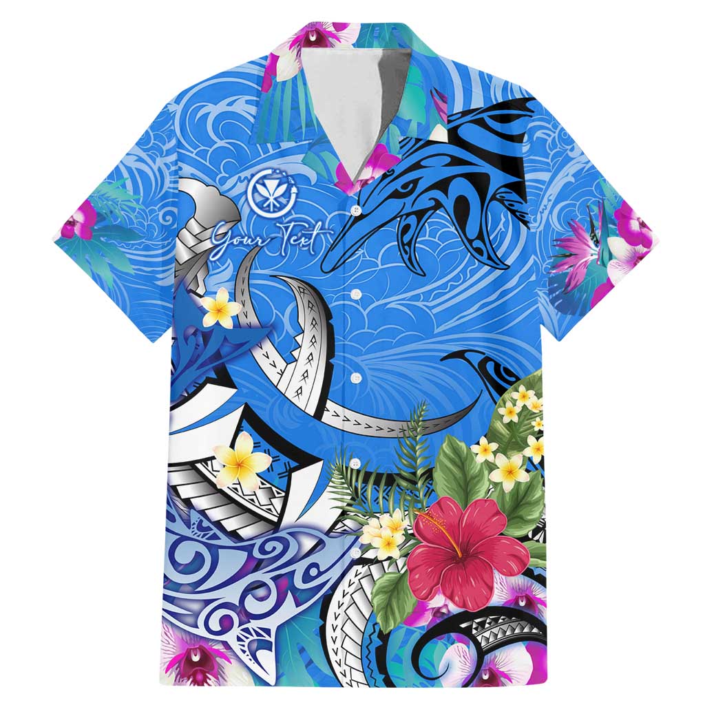 Aloha Hawaii Family Matching Mermaid Dress and Hawaiian Shirt Dolphins and Fish Hook Hibiscus