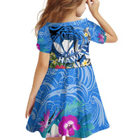 Aloha Hawaii Family Matching Tank Maxi Dress and Hawaiian Shirt Dolphins and Fish Hook Hibiscus
