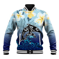 Mother And Baby Dolphins Baseball Jacket Hawaii Hibiscus