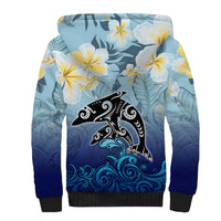 Mother And Baby Dolphins Sherpa Hoodie Hawaii Hibiscus