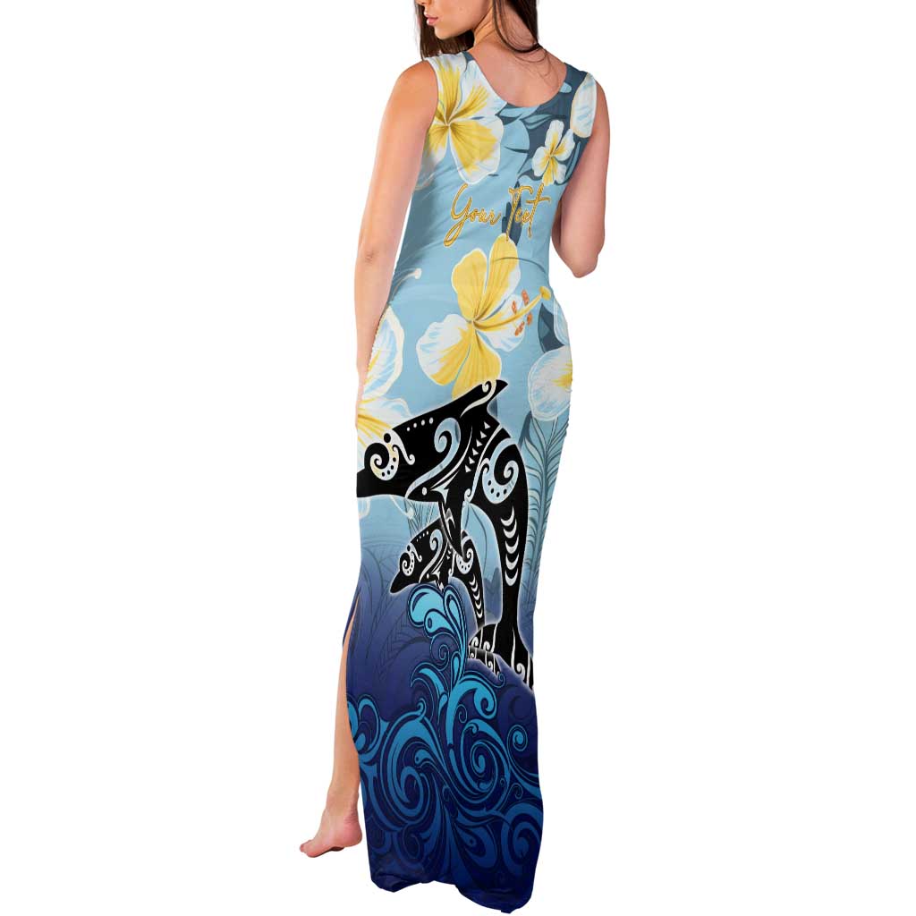 Mother And Baby Dolphins Tank Maxi Dress Hawaii Hibiscus