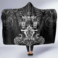 All Black Hooded Blanket New Zealand Rugby Mascot Maori
