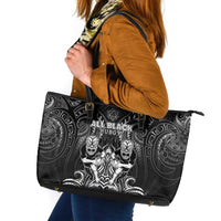 All Black Leather Tote Bag New Zealand Rugby Mascot Maori