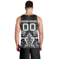 Personalized All Black Men Tank Top New Zealand Rugby Mascot Maori