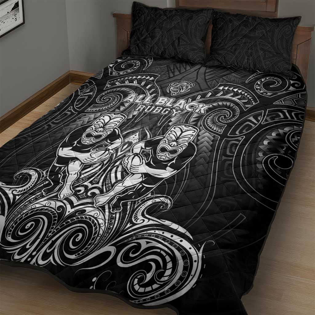 All Black Quilt Bed Set New Zealand Rugby Mascot Maori