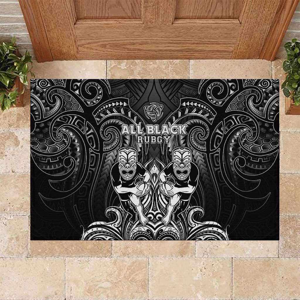 All Black Rubber Doormat New Zealand Rugby Mascot Maori