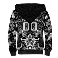 Personalized All Black Sherpa Hoodie New Zealand Rugby Mascot Maori