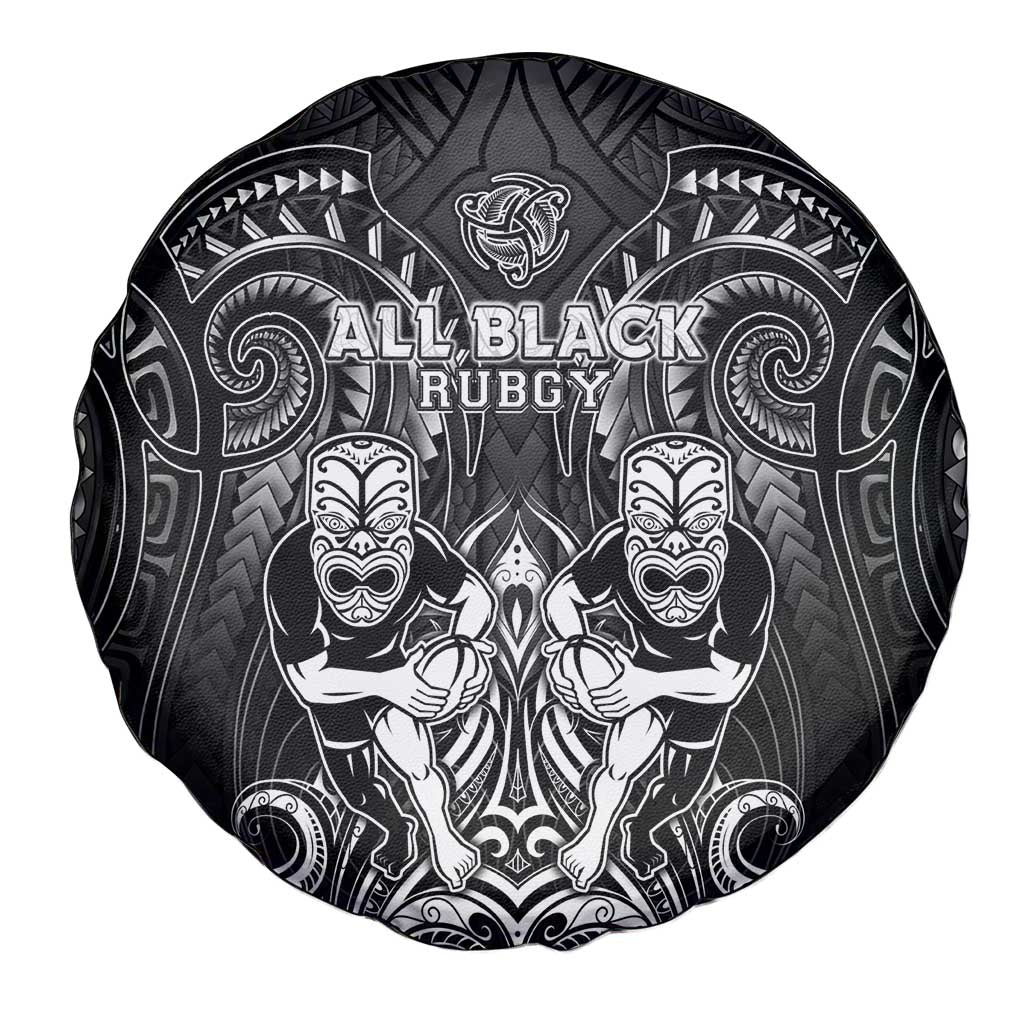All Black Spare Tire Cover New Zealand Rugby Mascot Maori