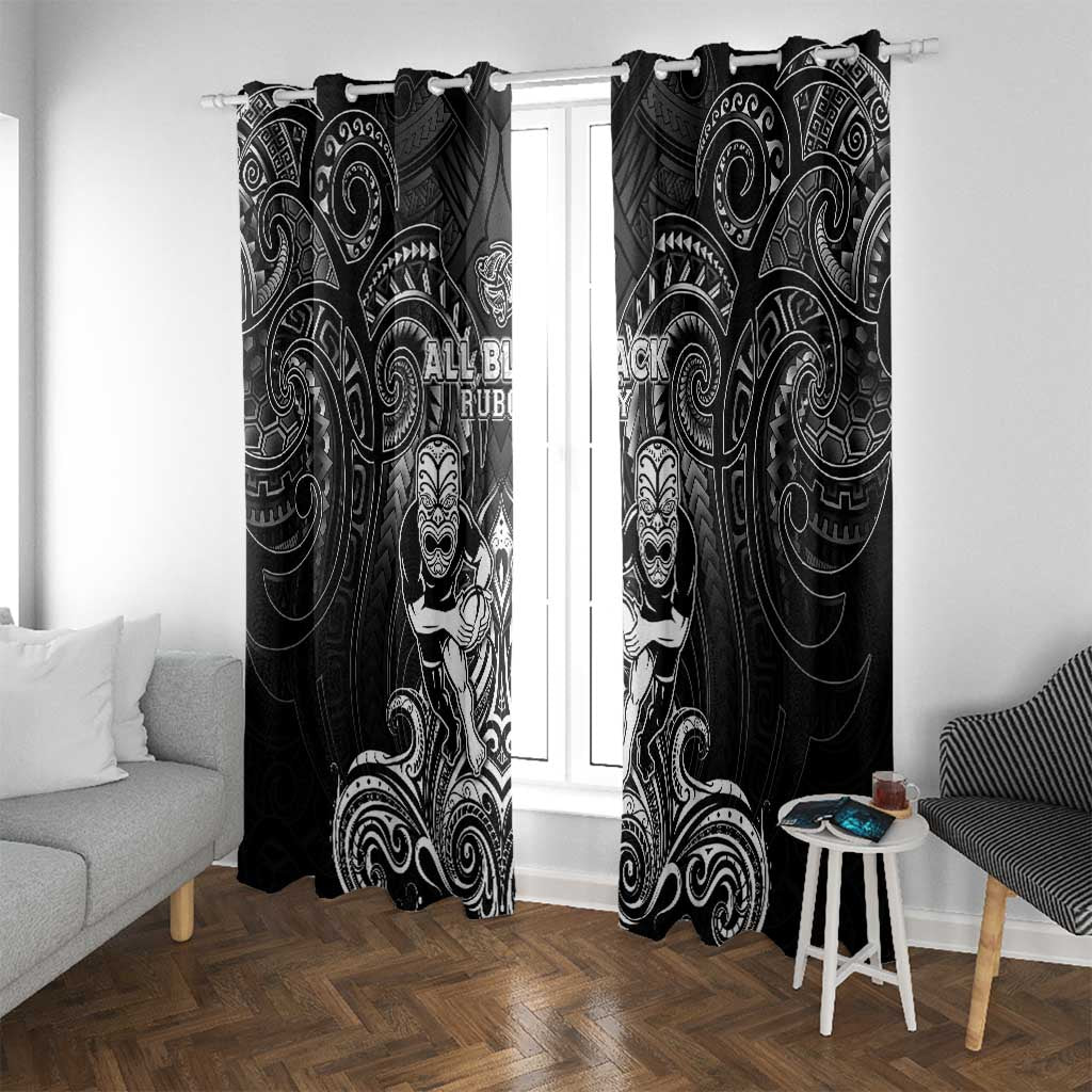 All Black Window Curtain New Zealand Rugby Mascot Maori