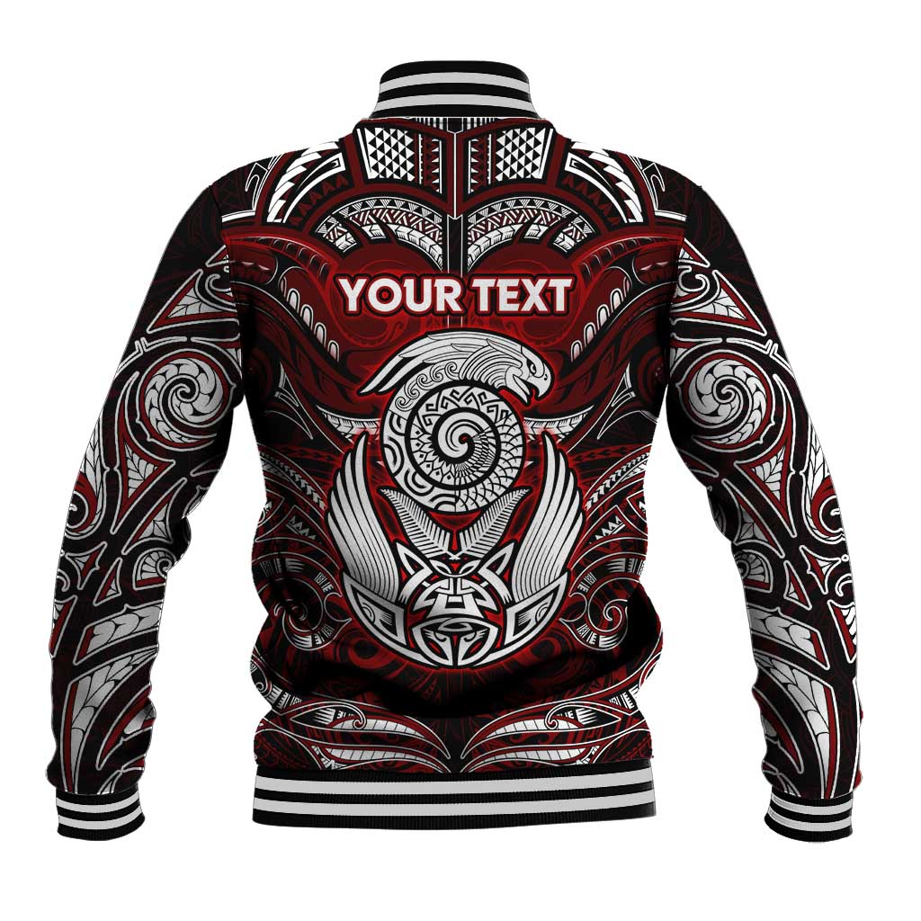 Personalized New Zealand Aotearoa Rugby Baseball Jacket Maori Fern Tattoo Art