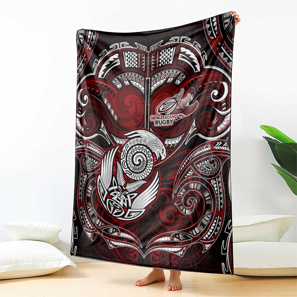 New Zealand Aotearoa Rugby Blanket Maori Fern Tattoo Art