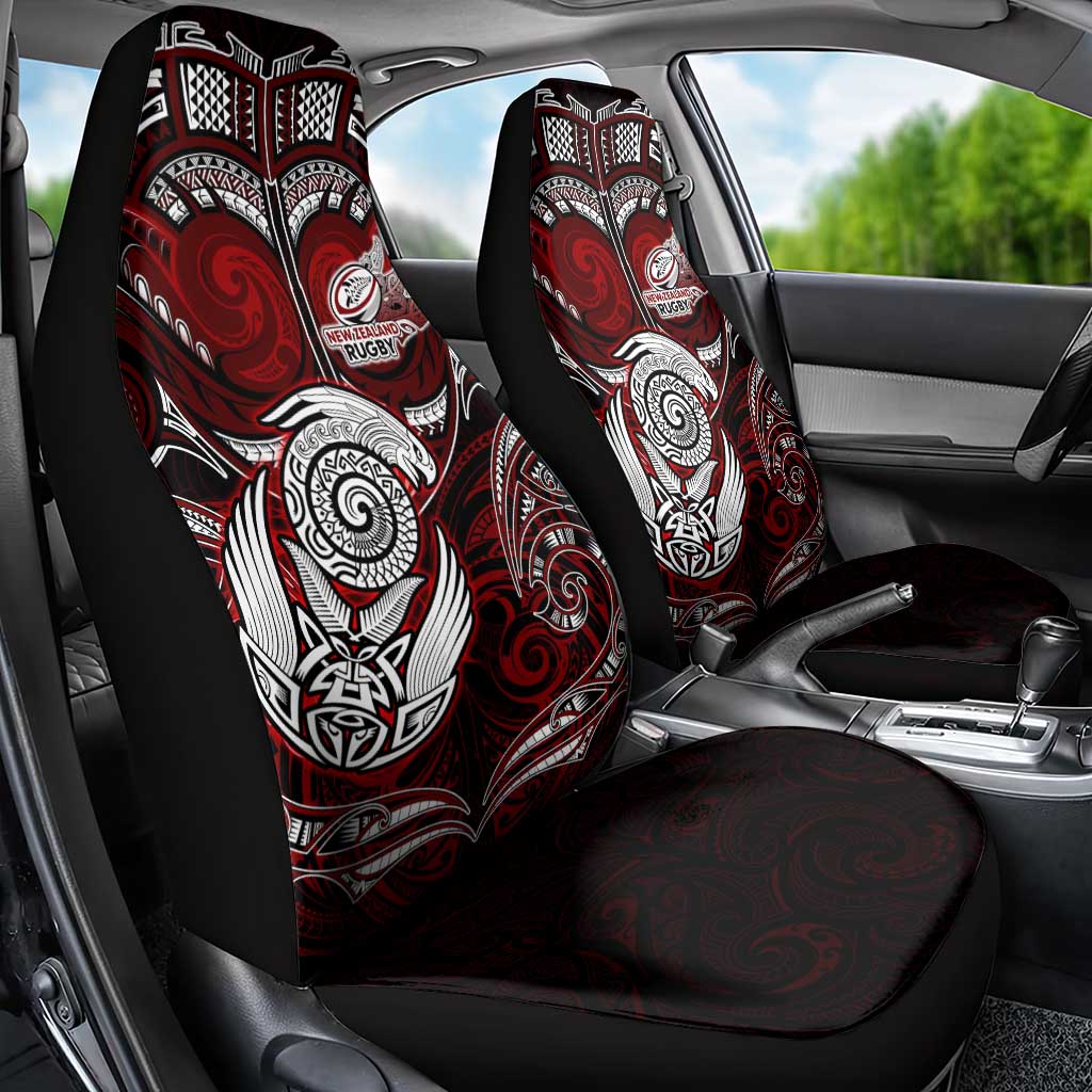 New Zealand Aotearoa Rugby Car Seat Cover Maori Fern Tattoo Art