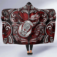 New Zealand Aotearoa Rugby Hooded Blanket Maori Fern Tattoo Art