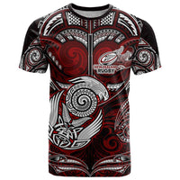 Personalized New Zealand Aotearoa Rugby T Shirt Maori Fern Tattoo Art
