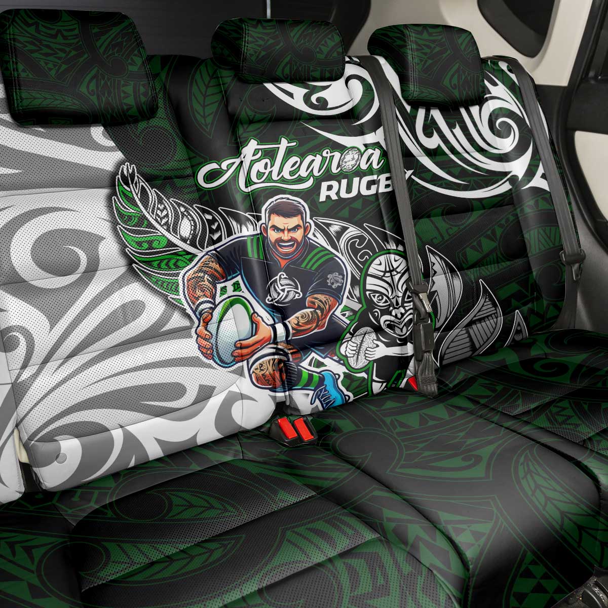 NZ Aotearoa Rugby Back Car Seat Cover New Zealand Silver Fern
