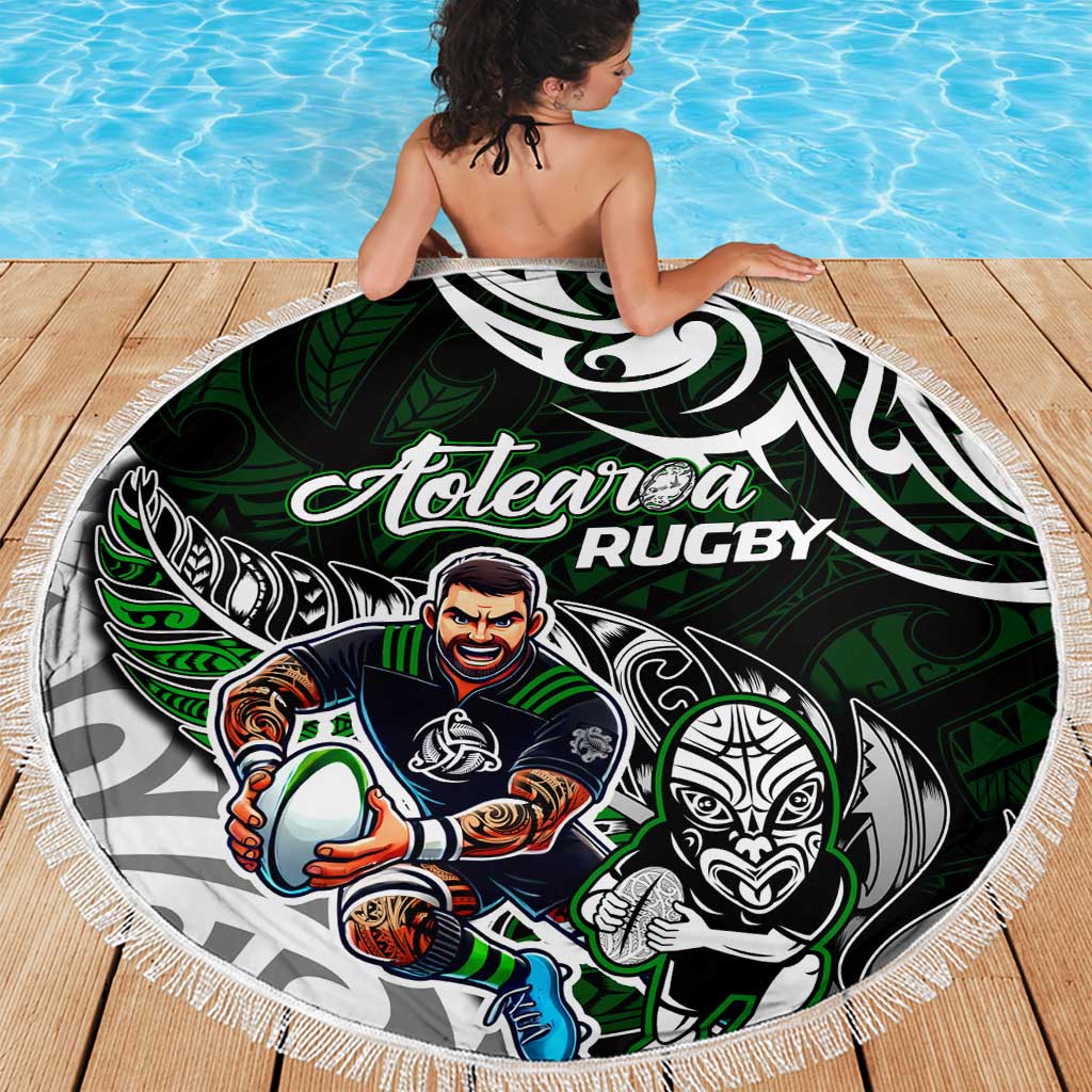 NZ Aotearoa Rugby Beach Blanket New Zealand Silver Fern