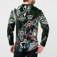 Personalized NZ Aotearoa Rugby Button Sweatshirt New Zealand Silver Fern