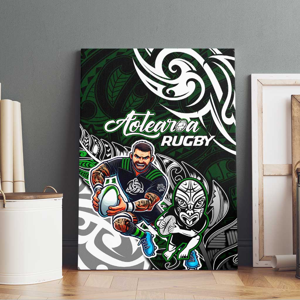 NZ Aotearoa Rugby Canvas Wall Art New Zealand Silver Fern