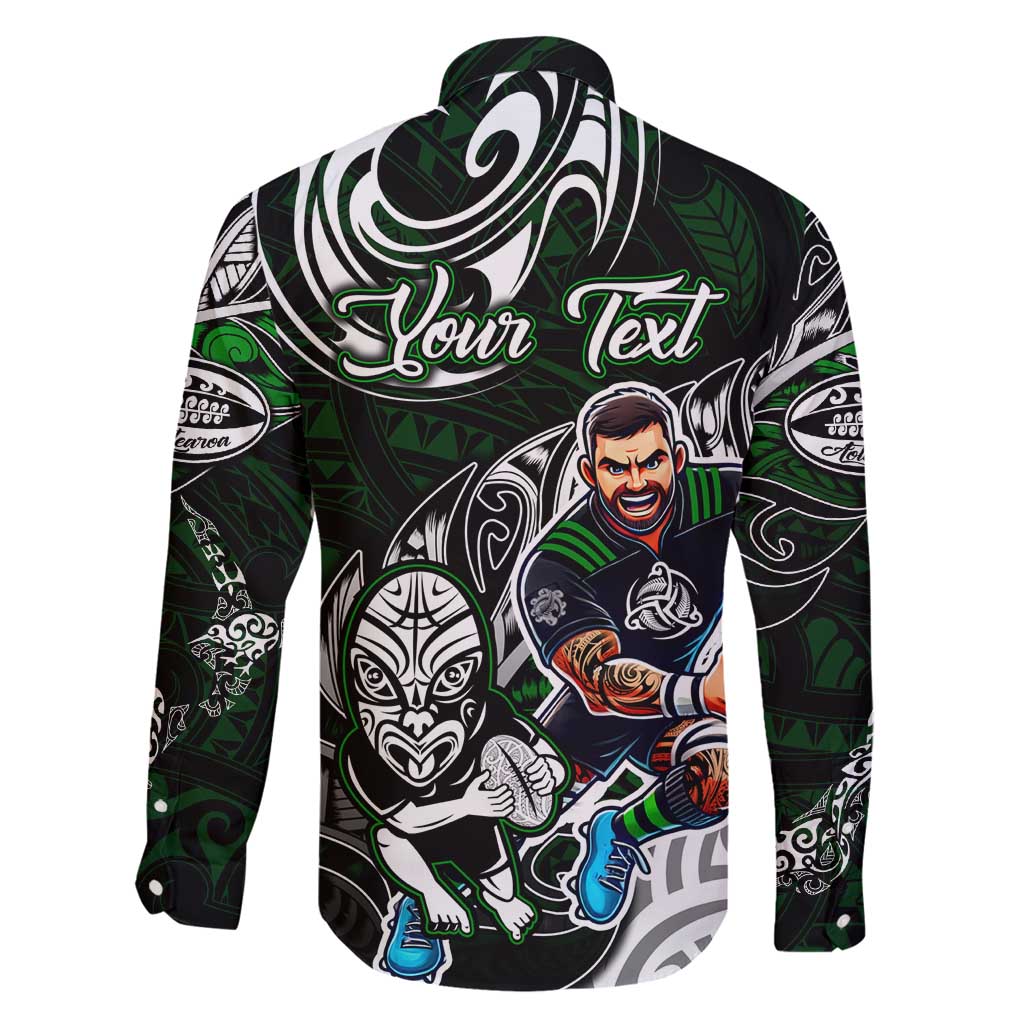 Personalized NZ Aotearoa Rugby Family Matching Off Shoulder Maxi Dress and Hawaiian Shirt New Zealand Silver Fern