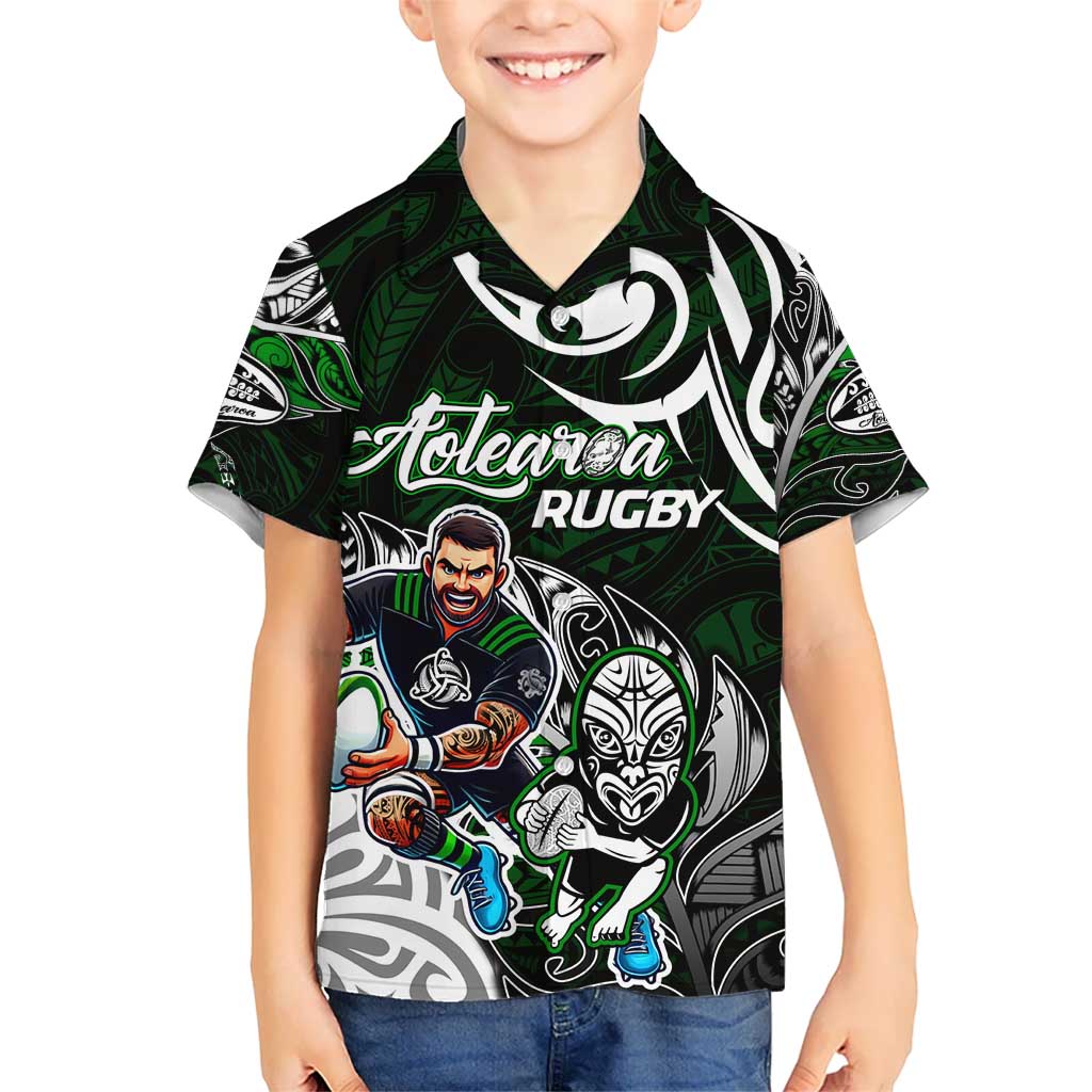 Personalized NZ Aotearoa Rugby Kid Hawaiian Shirt New Zealand Silver Fern