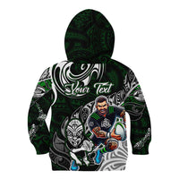 Personalized NZ Aotearoa Rugby Kid Hoodie New Zealand Silver Fern