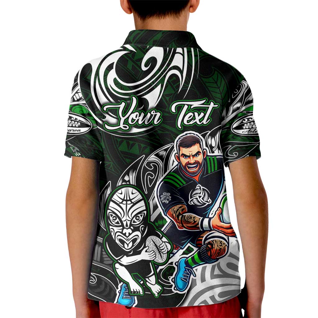Personalized NZ Aotearoa Rugby Kid Polo Shirt New Zealand Silver Fern