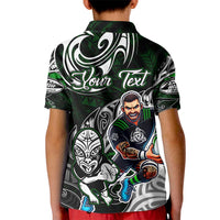 Personalized NZ Aotearoa Rugby Kid Polo Shirt New Zealand Silver Fern
