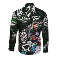 Personalized NZ Aotearoa Rugby Long Sleeve Button Shirt New Zealand Silver Fern