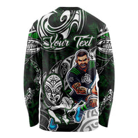 Personalized NZ Aotearoa Rugby Long Sleeve Shirt New Zealand Silver Fern