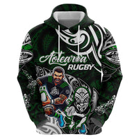 Personalized NZ Aotearoa Rugby Zip Hoodie New Zealand Silver Fern