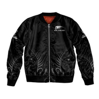 New Zealand Bomber Jacket Rugby 2023 Champions Black DT02 Unisex Black - Polynesian Pride