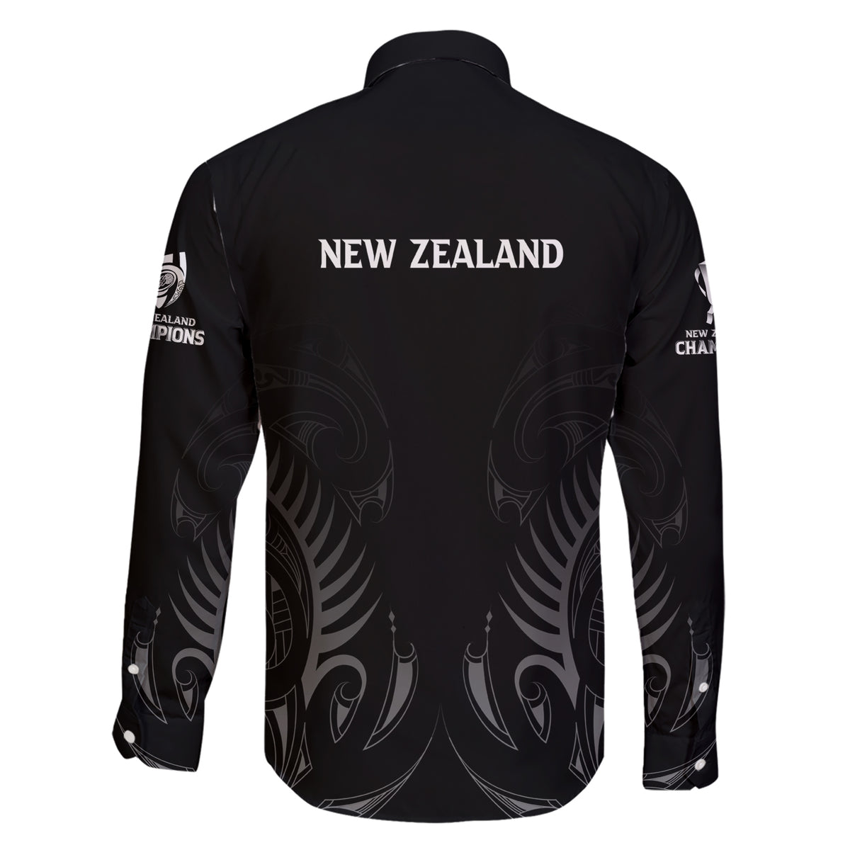 New Zealand Family Matching Short Sleeve Bodycon Dress and Hawaiian Shirt Rugby 2023 Champions Black DT02 - Polynesian Pride