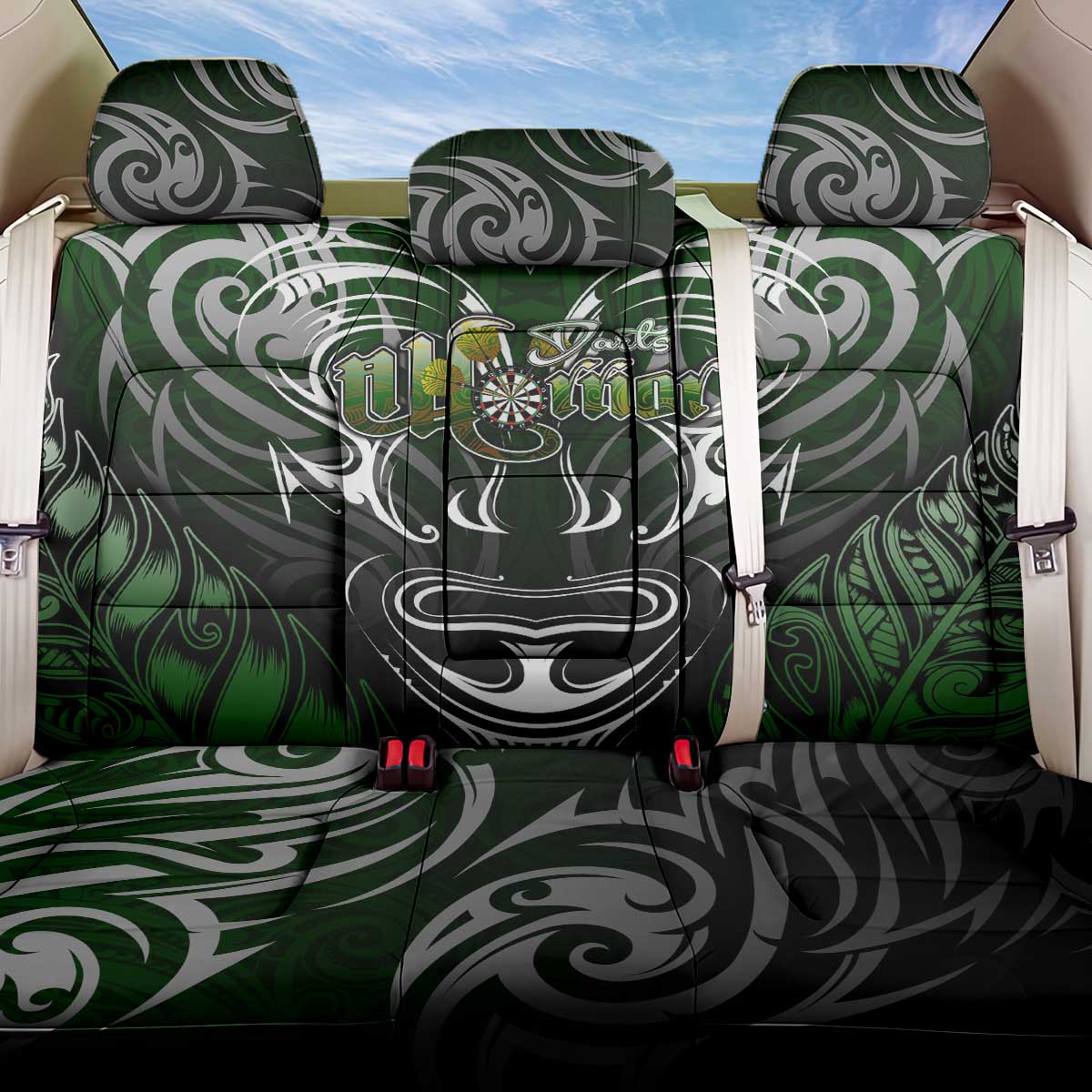 Warriors Maori Darts Back Car Seat Cover New Zealand Darts Silver Fern